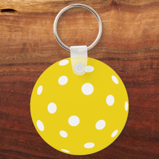 Sport Pickleball gele bal Sleutelhanger (Voorkant)
