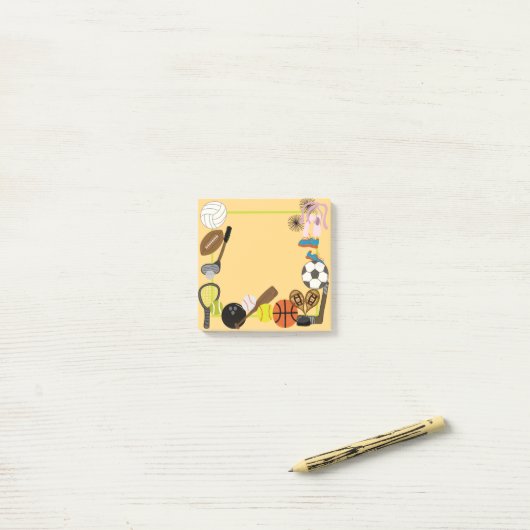 Sport post het notitie post-it® notes (Op bureau)