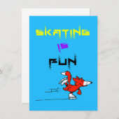 Sport Puppy Figuur Fox Buddy Schaatsen Bedankkaart (Voorkant / Achterkant)