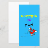 Sport Puppy Figuur Fox Buddy Schaatsen Bedankkaart (Voorkant / Achterkant)