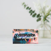 Sport race auto water splash visitekaartje (Staand voorkant)