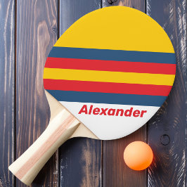 Sport Retro Berg Strepen met Naam Tafeltennisbatje