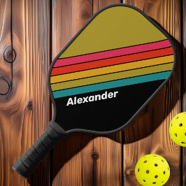 Sport Retro Middennacht Regenboog Gestreept met Na Pickleball Paddle