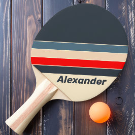 Sport Retro Nautilus Regenboog Gestreept met Naam Tafeltennisbatje