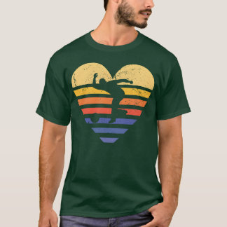 Sport Retro Zonsondergang Hart Bowling vriendin me T-shirt