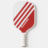  Sport Rode Strepen met Naam Pickleball Paddle (Achterkant)