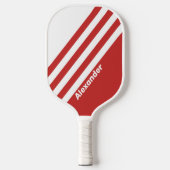  Sport Rode Strepen met Naam Pickleball Paddle (Voorkant)