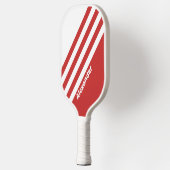  Sport Rode Strepen met Naam Pickleball Paddle (Links)