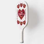 Sport Rood Hart Floral Modern Moederdag Pickleball Paddle (Links)