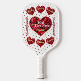 Sport Rood Hart Floral Modern Moederdag Pickleball Paddle