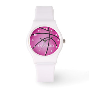 Sport Roze Basketbal   DIY-naam Horloge