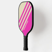  Sport Roze Strepen met Naam Pickleball Paddle (Links)