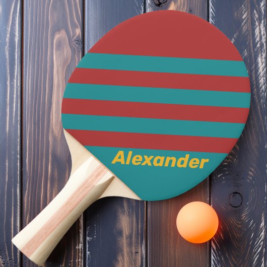 Sport Ruby Reef Strepen met Naam Tafeltennisbatje