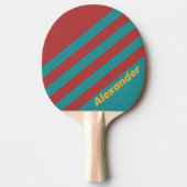 Sport Ruby Reef Strepen met Naam Tafeltennisbatje (Voorkant)