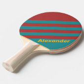 Sport Ruby Reef Strepen met Naam Tafeltennisbatje (Voorkant Gekanteld)
