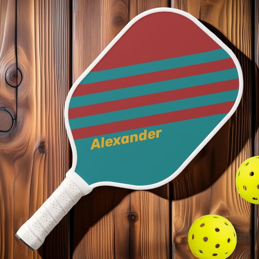 Sport Ruby Reef Stripes met Naam Pickleball Paddle