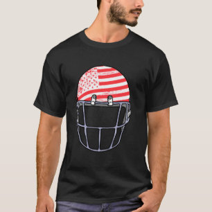 Sport Rugby Voetballer Amerikaanse Vlag Helm Voetb T-shirt