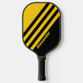 Sport Safety Bee Nostalgische Stripes met naam Pickleball Paddle (Voorkant)
