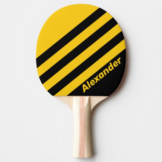 Sport Safety Bee Nostalgische Stripes met naam Tafeltennisbatje (Voorkant)