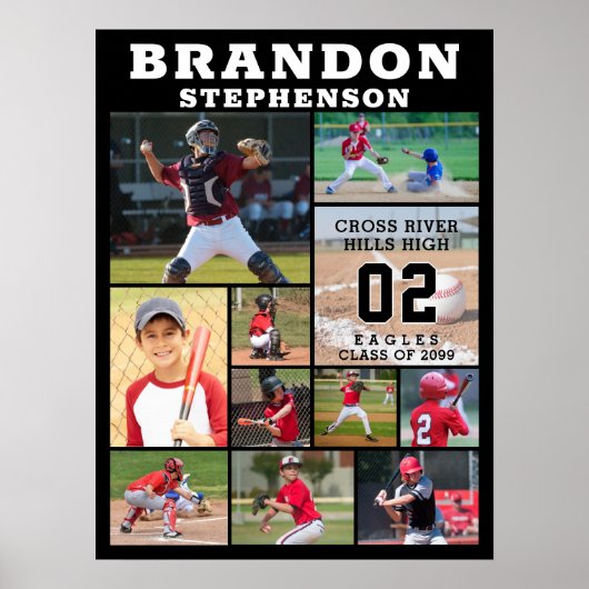 Sport Senior Night 11 Fotocollage gepersonaliseerd Poster (Voorkant)