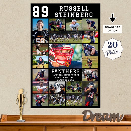 Sport Senior Night Afstuderen 20 Fotocollage Poster