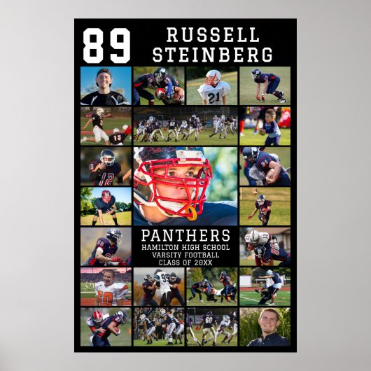 Sport Senior Night Afstuderen 22 Fotocollage Poster (Voorkant)