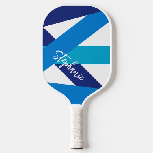 Sport Signature Diagonal Blue Striped Pickleball Paddle (Voorkant)
