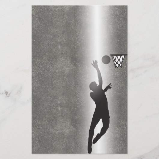 Sport Silhouette Basketbal Stationery Briefpapier (Voorkant)