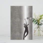 Sport Silhouette Basketbal Stationery Briefpapier (Staand voorkant)
