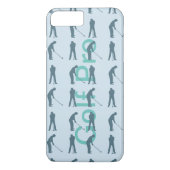 Sport Silhouette blauwgroen grafisch - Golf Case-Mate iPhone Case (Achterkant)