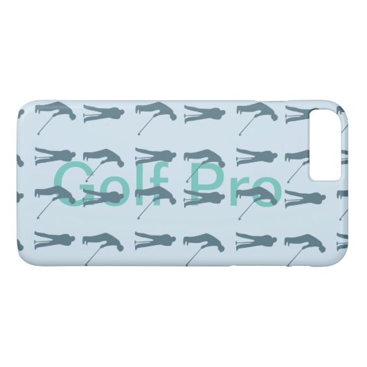 Sport Silhouette blauwgroen grafisch - Golf Case-Mate iPhone Case (Achterkant (Horizontaal))
