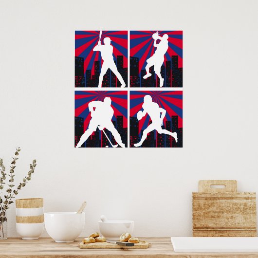 Sport Silhouettes Poster (Keuken)