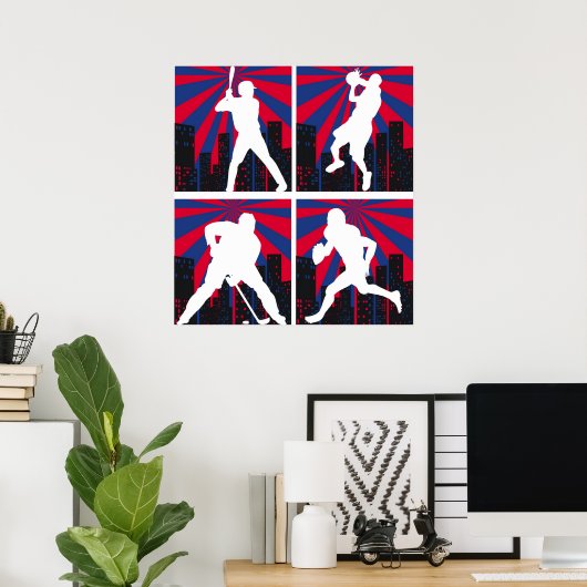 Sport Silhouettes Poster (Thuiskantoor)