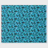 Sport Skateboarder Blue Black Skater Boy Cool Cadeaupapier (Vlak)