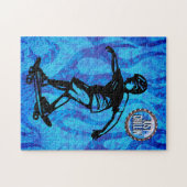 Sport Skateboarding Boy Blue Flams Just Chillin' Legpuzzel (Horizontaal)