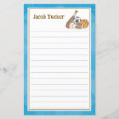 Sport Sky Blue Kinder Lijnbrief Schrijfpapier (Voorkant)