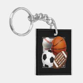 Sport Sleutelhangers. Football, Basketball, Baseba Sleutelhanger (Voorkant Links)