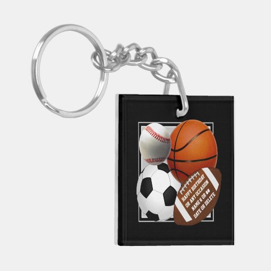 Sport Sleutelhangers. Football, Basketball, Baseba Sleutelhanger (Voorkant Links)