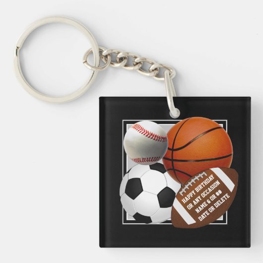 Sport Sleutelhangers. Football, Basketball, Baseba Sleutelhanger (Voorkant)