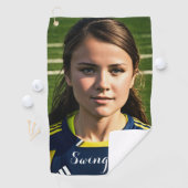 Sport Speler Meisje Swing Golf Handdoek (Insitu)