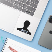 Sport Speler Silhouette Custom Sticker (Laptop met iPhone)