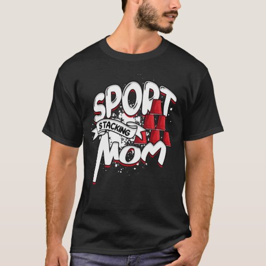 Sport Stacking Mom Speed Stacker Sport Stacking fr T-shirt (Voorkant)