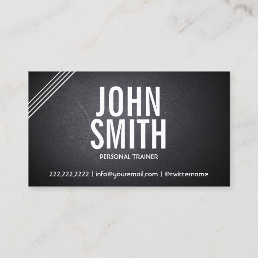 Sport Stripes Personal Trainer Donker Visitekaartj Visitekaartje (Voorkant)
