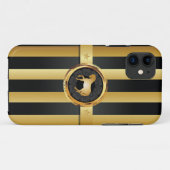 Sport Style Black Stripes Gold Horse iPhone 5 Hoes (Achterkant (horizontaal))