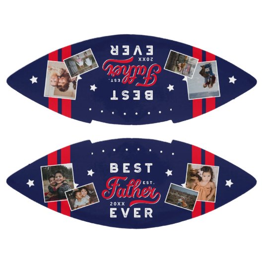 Sport Style Red & Navy Emblem Beste vader ooit fot American Football (Panelen)