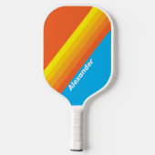 Sport Sunburst Sea Stripes with Name Pickleball Paddle (Achterkant)