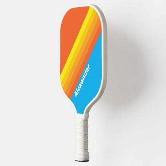 Sport Sunburst Sea Stripes with Name Pickleball Paddle (Links)