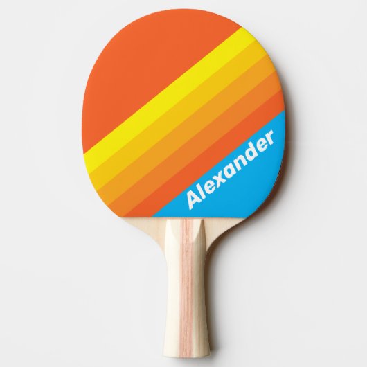 Sport Sunburst Sea Stripes with Name Tafeltennisbatje (Achterkant)