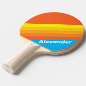 Sport Sunburst Sea Stripes with Name Tafeltennisbatje (Voorkant Gekanteld)