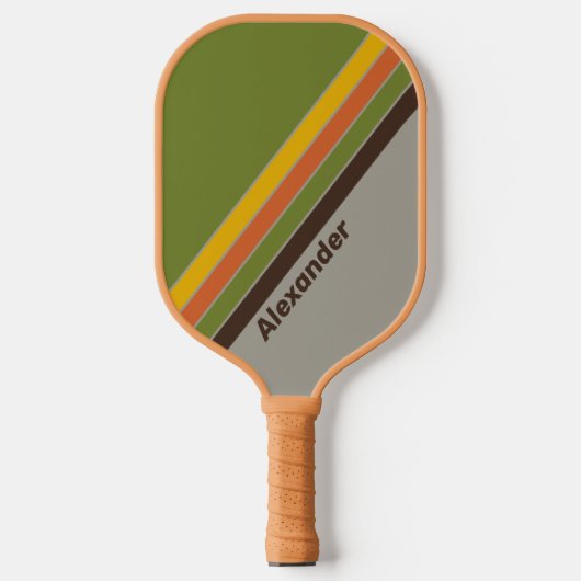 Sport Sunset Clover Striped with Name Pickleball Paddle (Voorkant)